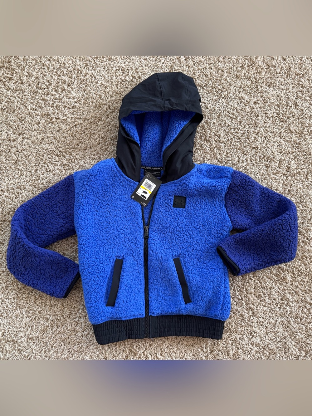 Under Armour Blue and Navy Sherpa Hoodie for Kids